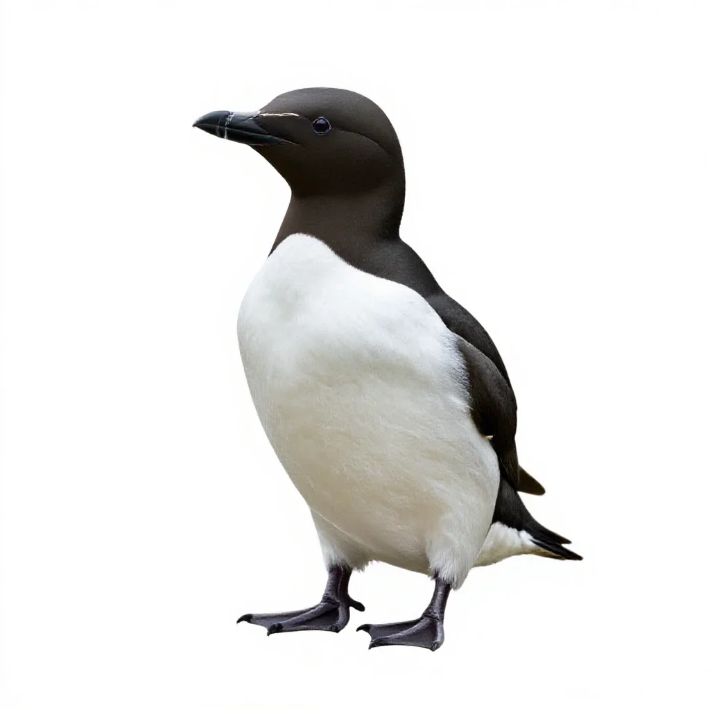 Common murre isolated on a white background