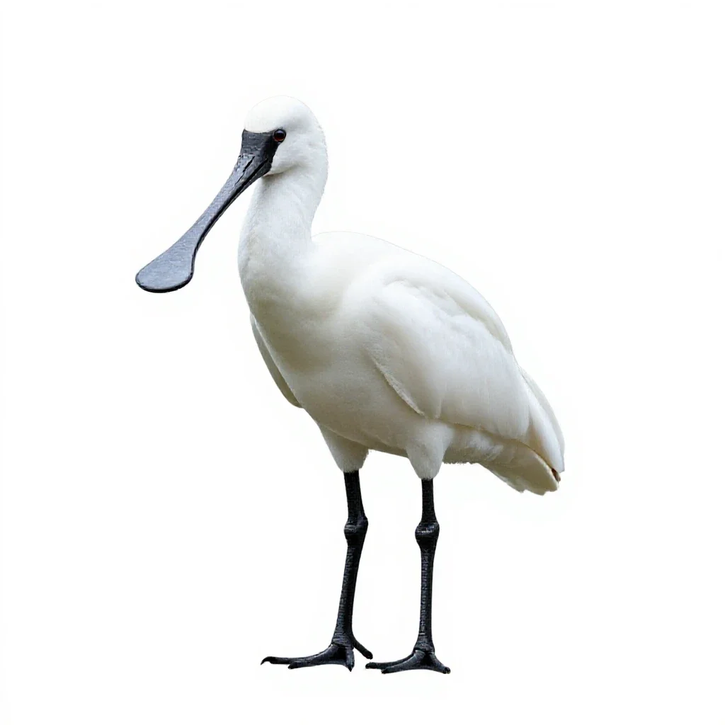 Common spoonbill isolated on a white background