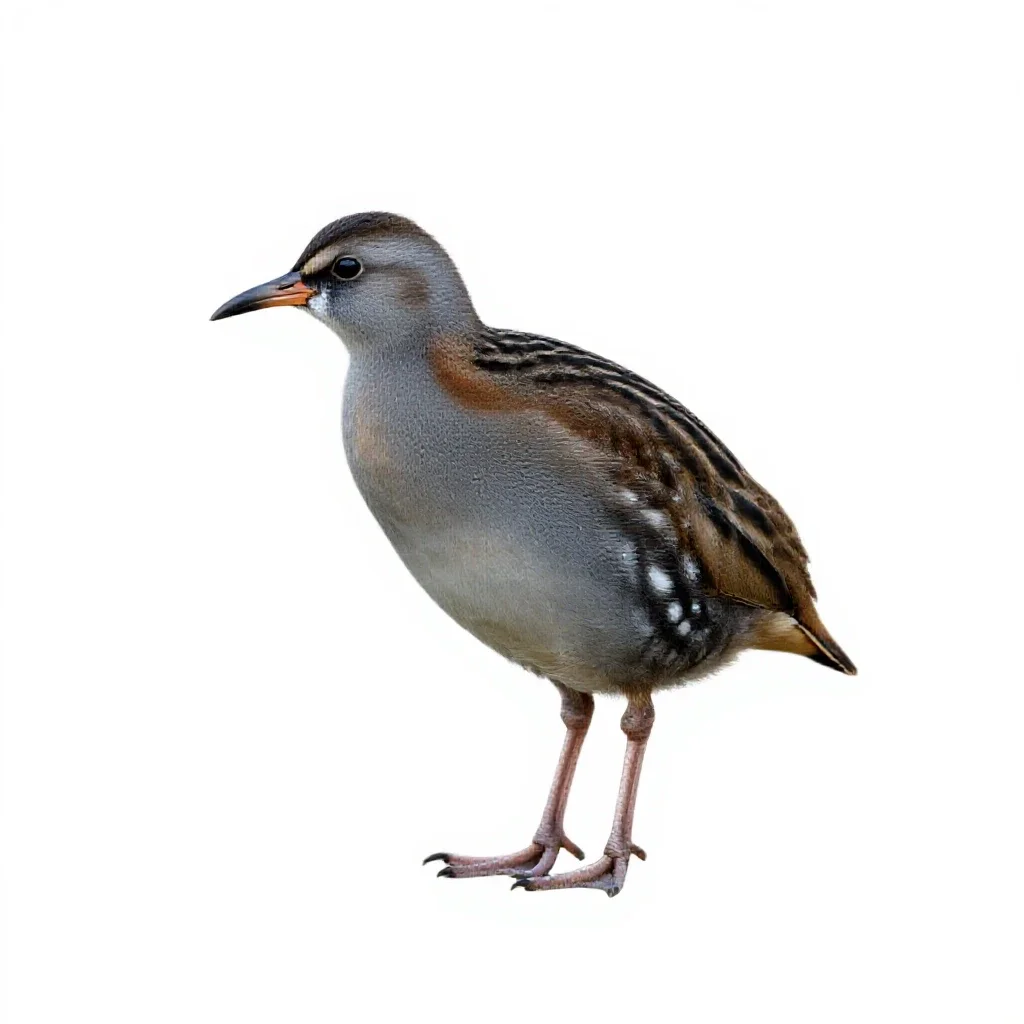 Corncrake isolated on a white background