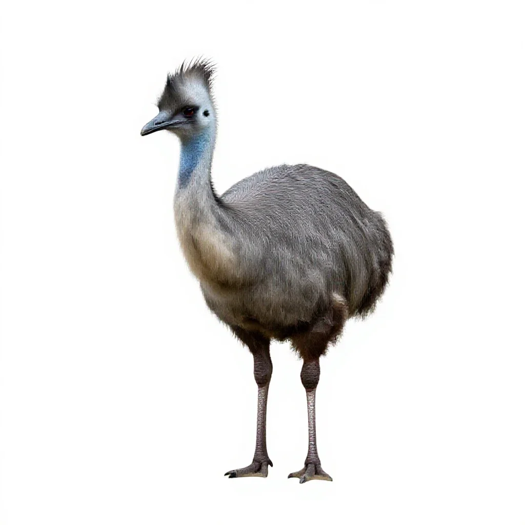 Crested cariama isolated on a white background