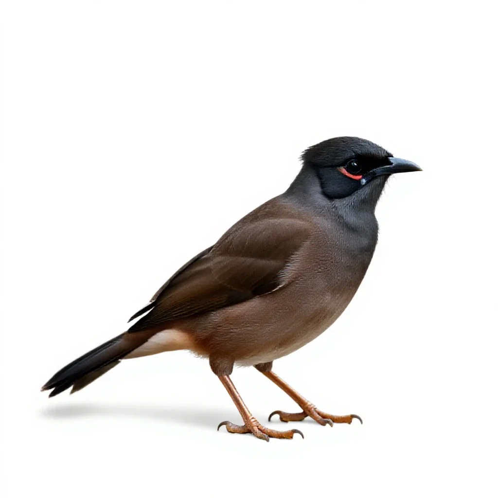 Crested myna isolated on a white background