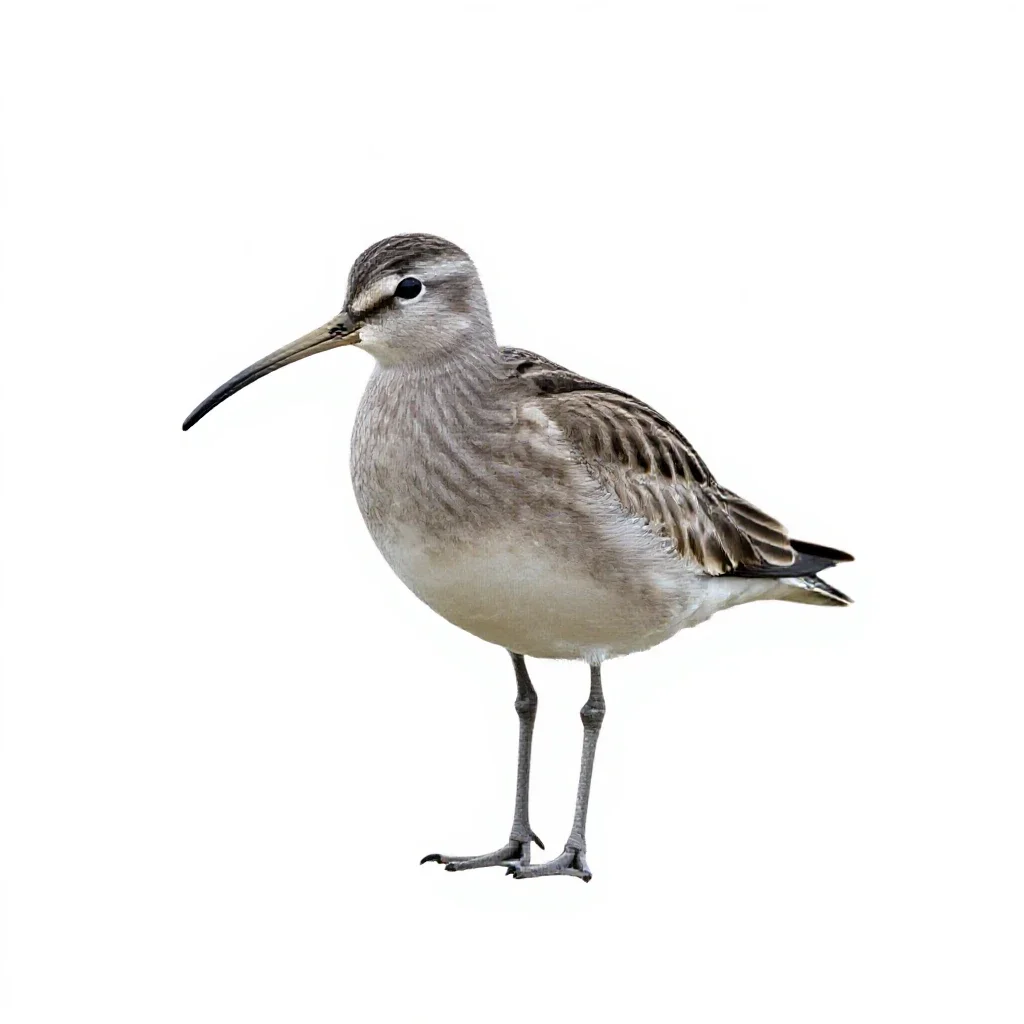 Curlew sandpiper isolated on a white background
