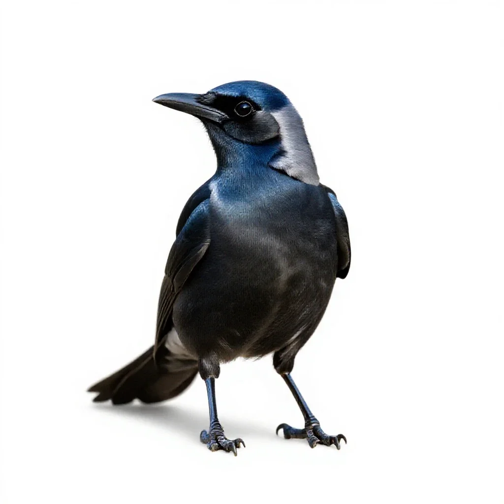 Currawong isolated on a white background