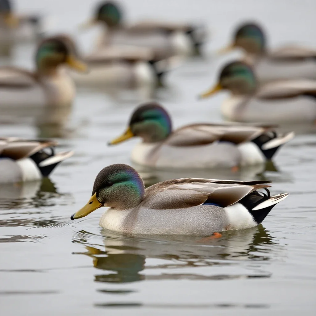 Dabbling duck isolated on a white background
