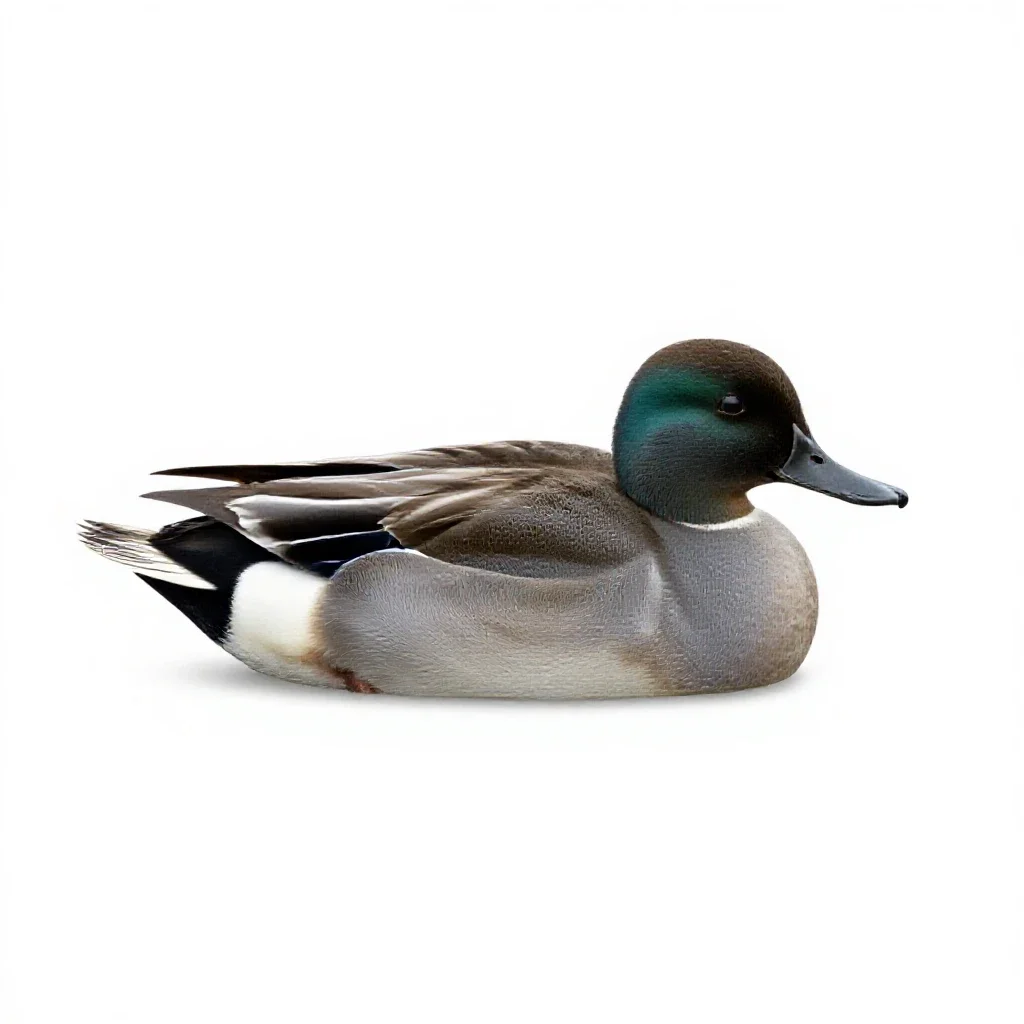 Diving duck isolated on a white background