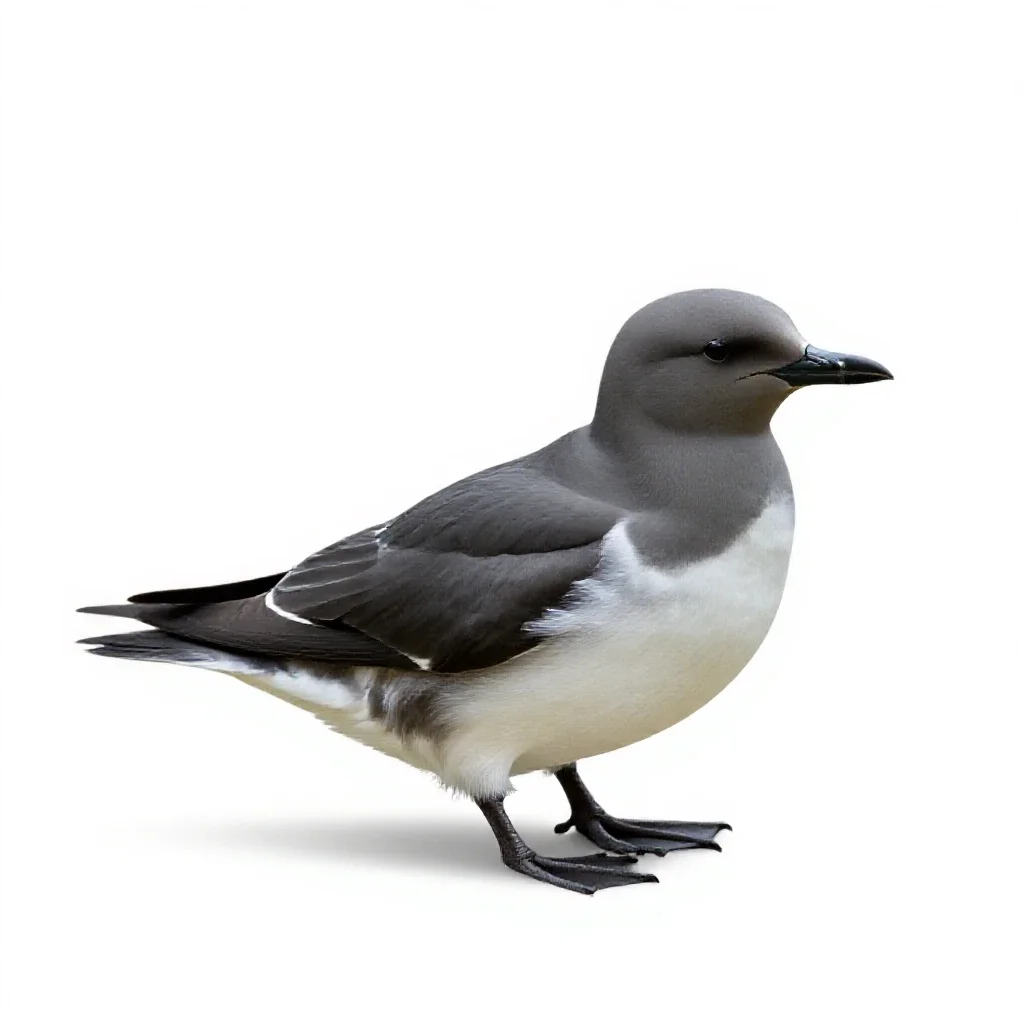Diving petrel isolated on a white background