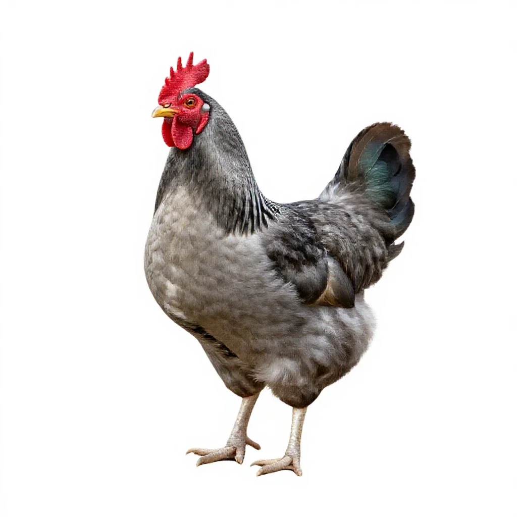 Domestic fowl isolated on a white background