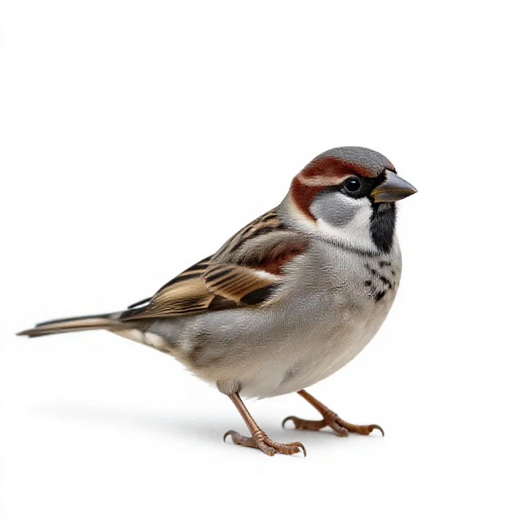 Field sparrow isolated on a white background