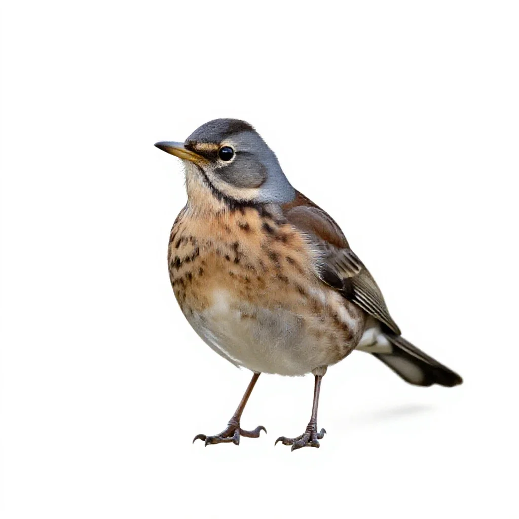 Fieldfare isolated on a white background