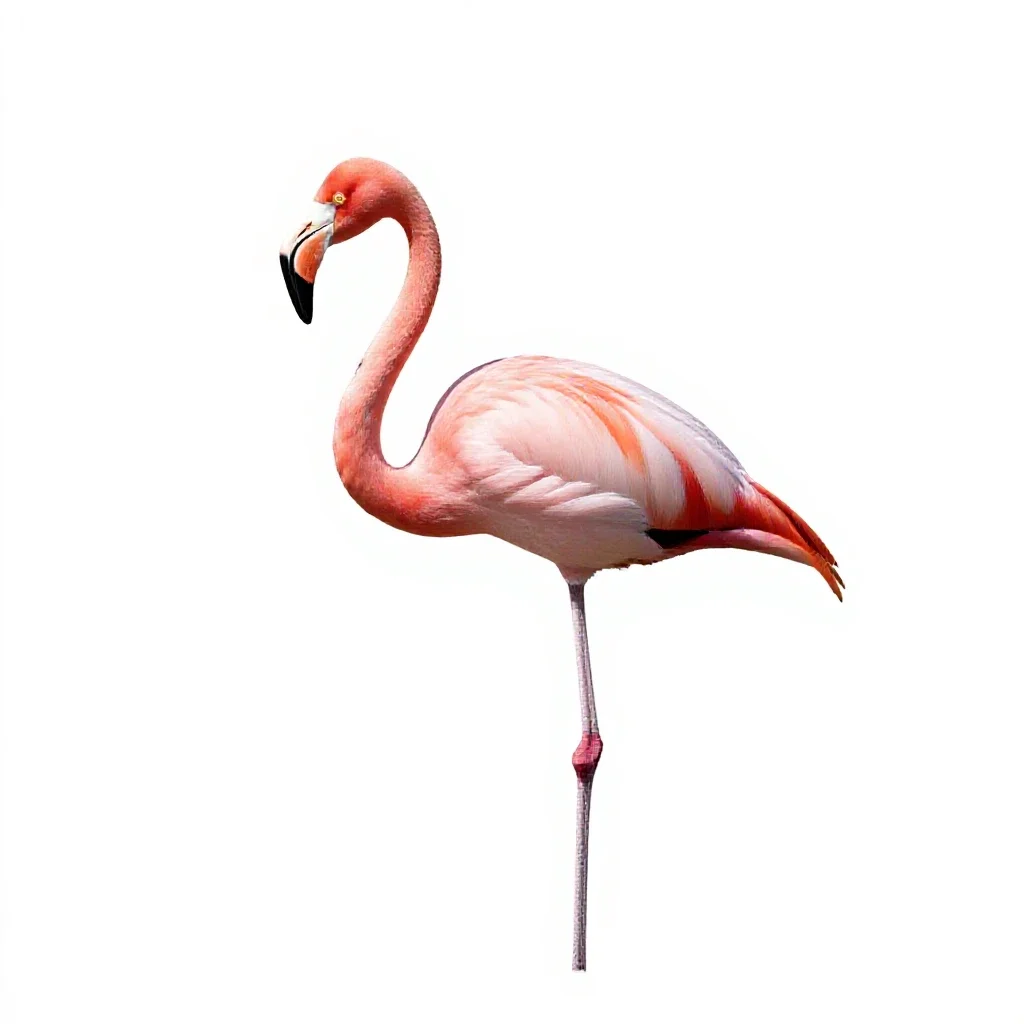 Flamingo isolated on a white background