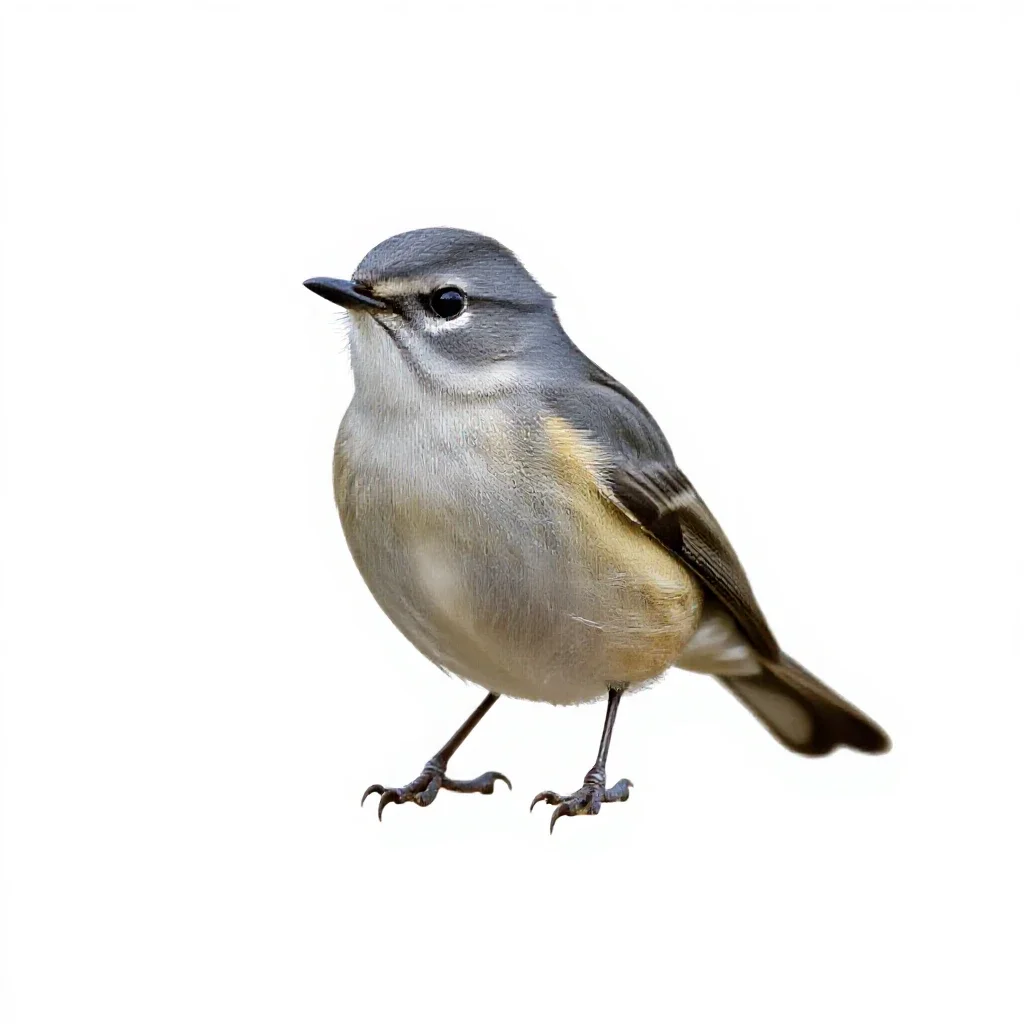 Flycatching warbler isolated on a white background