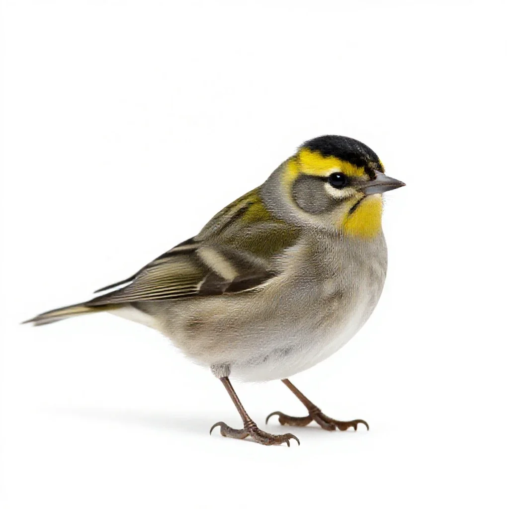 Goldcrest isolated on a white background
