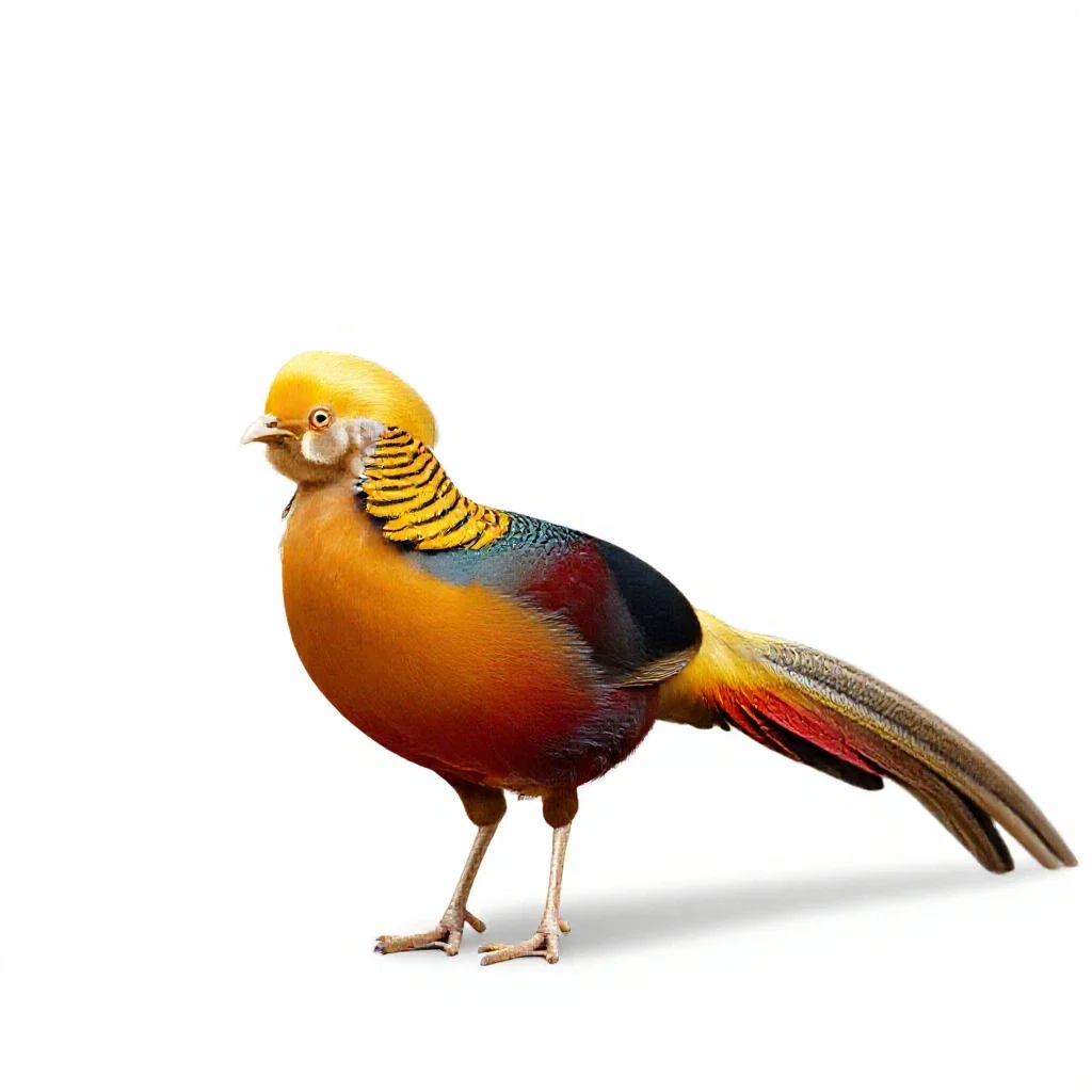 Golden pheasant isolated on a white background