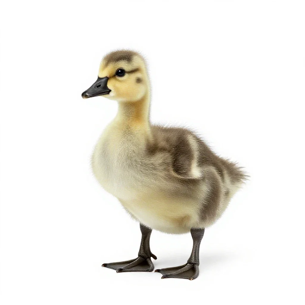 Gosling isolated on a white background