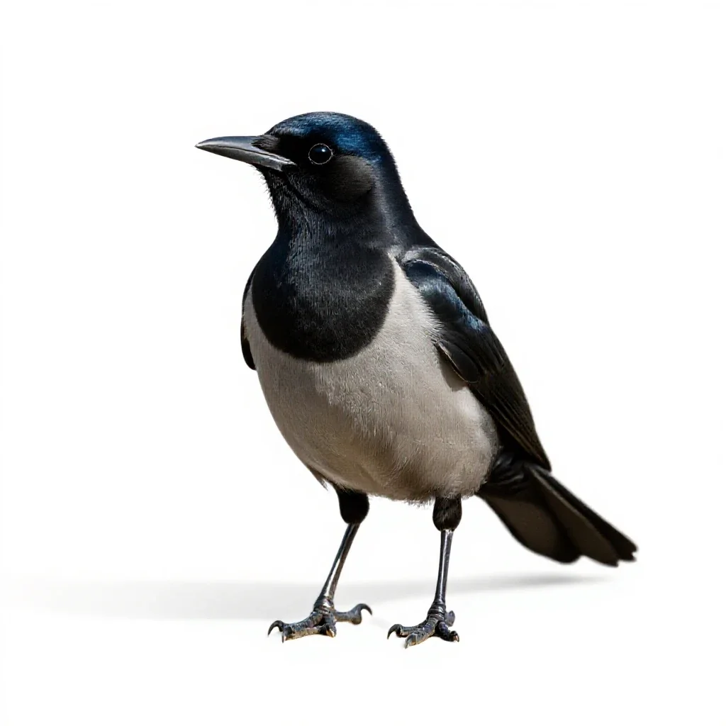 Grackle isolated on a white background