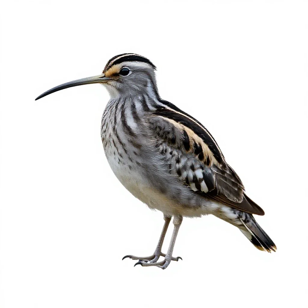 Great snipe isolated on a white background