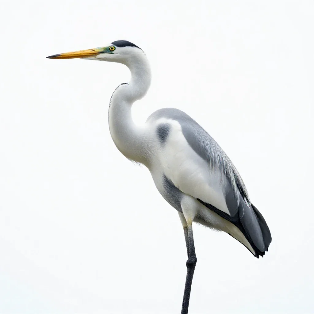 Great white heron isolated on a white background