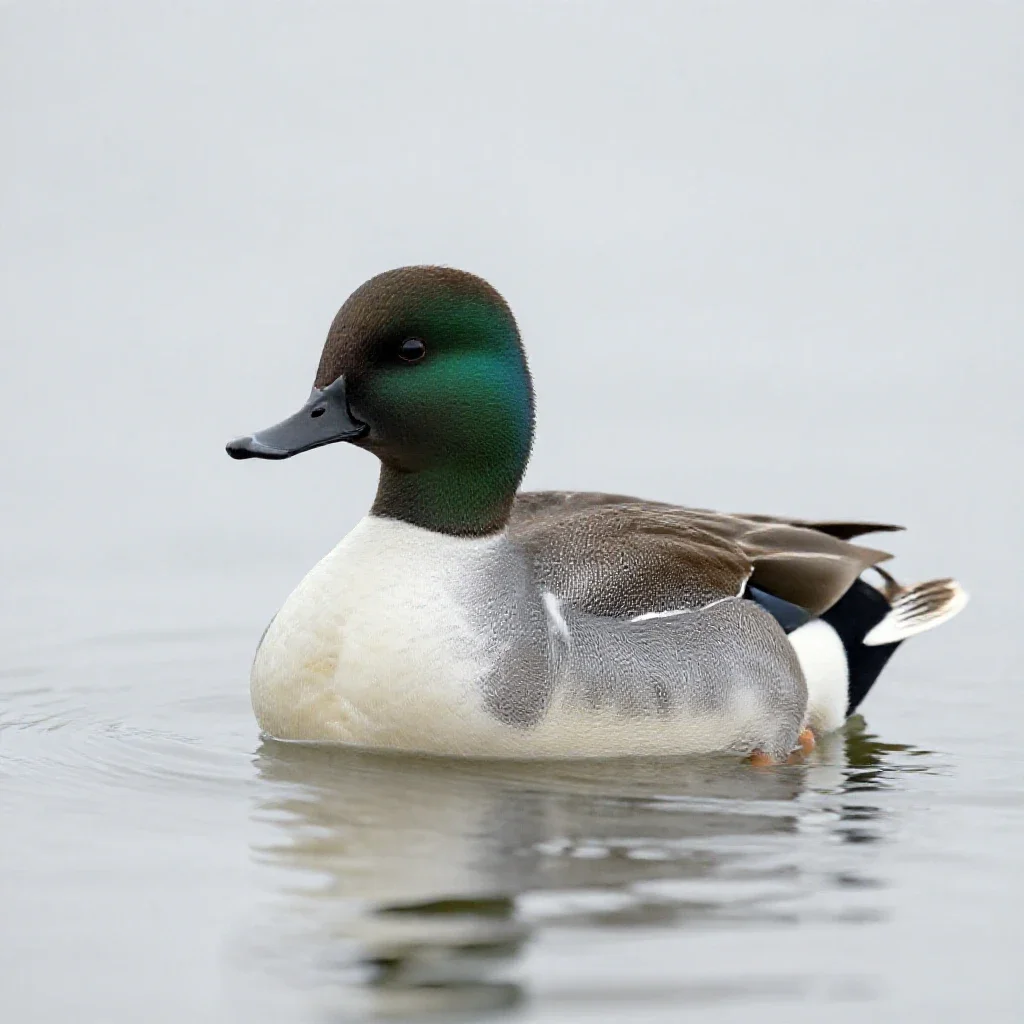 Greater scaup isolated on a white background