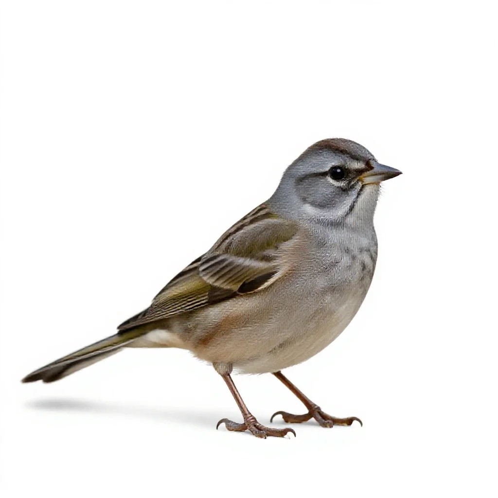 Green-tailed towhee isolated on a white background