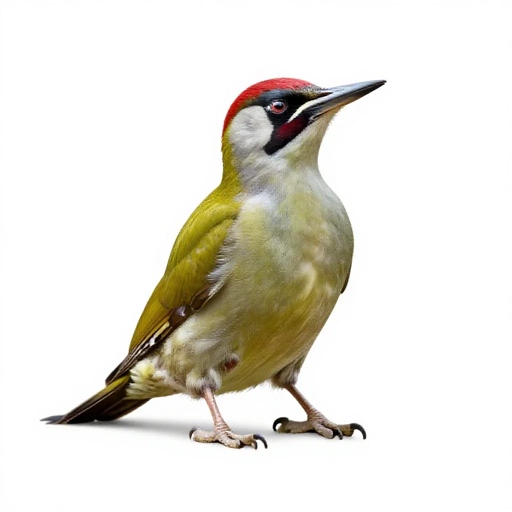 Green woodpecker isolated on a white background