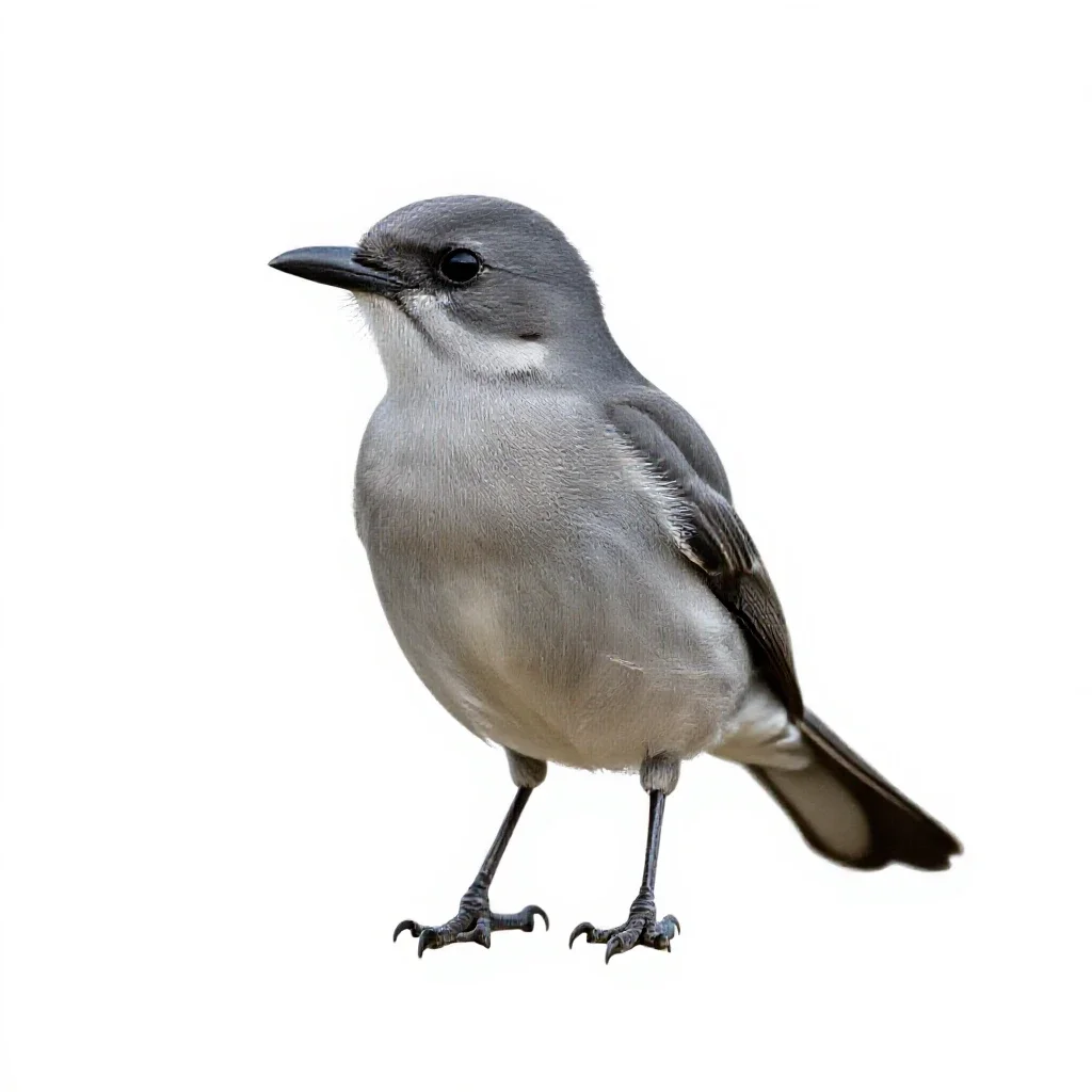 Grey kingbird isolated on a white background