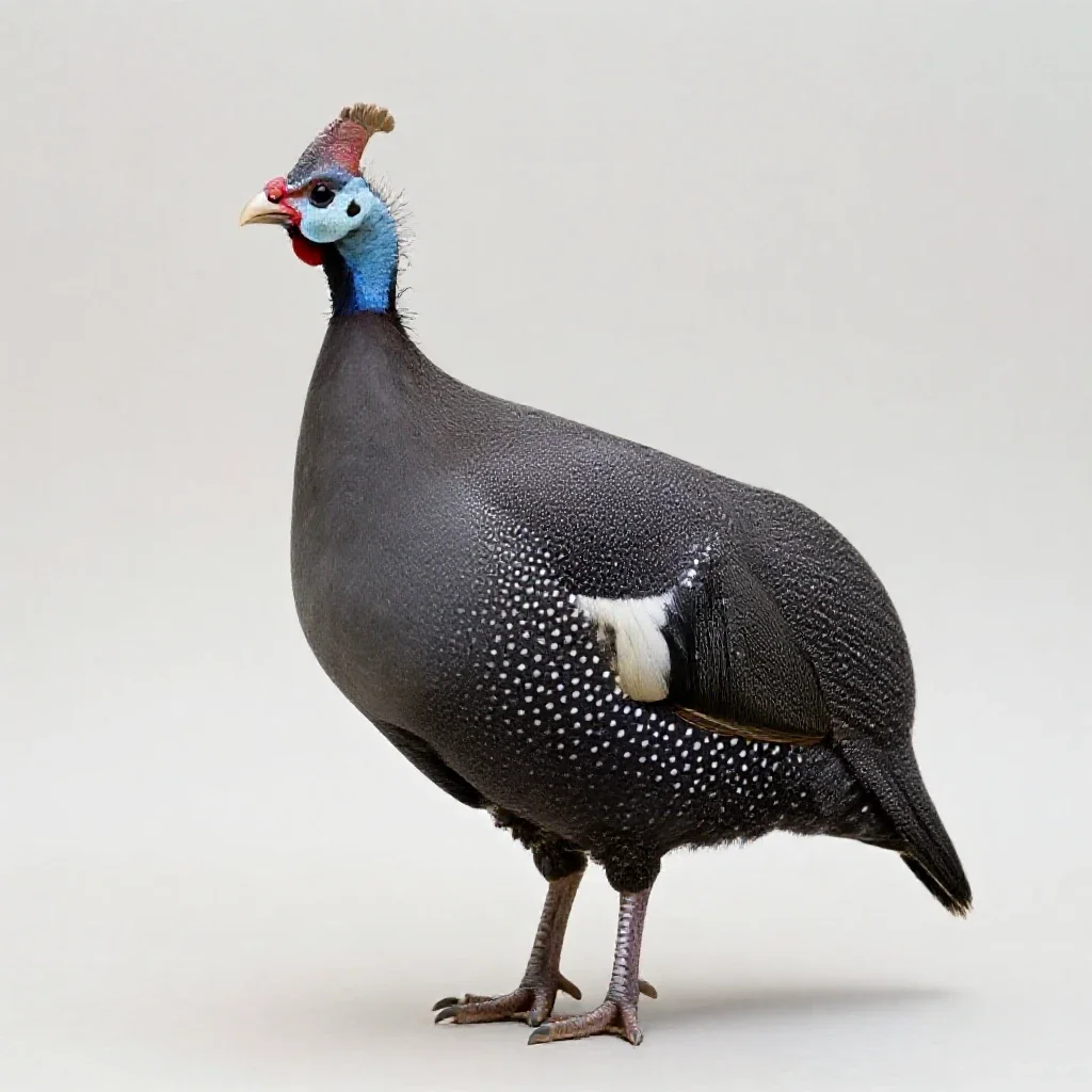 Guinea fowl isolated on a white background