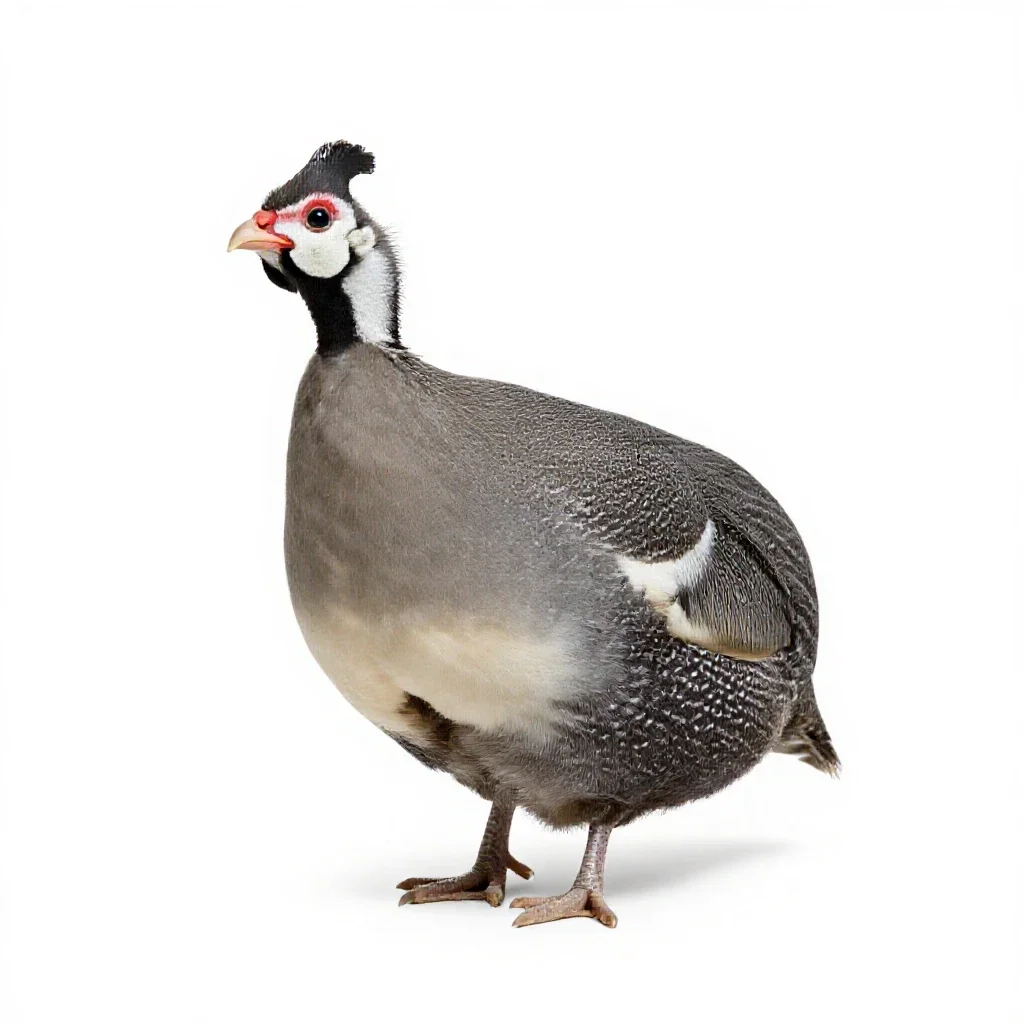 Guinea hen isolated on a white background