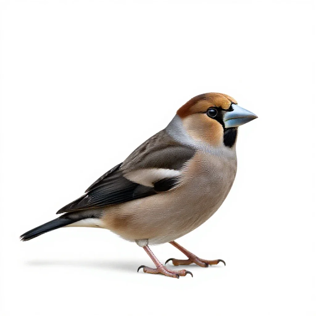 Hawfinch isolated on a white background