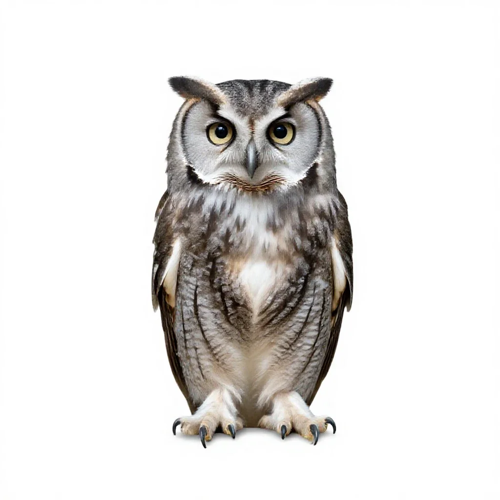 Hawk owl isolated on a white background