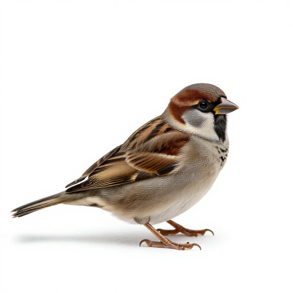 Hedge sparrow isolated on a white background