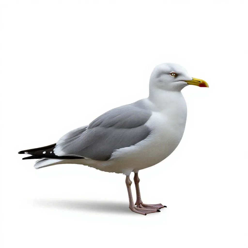 Herring gull isolated on a white background