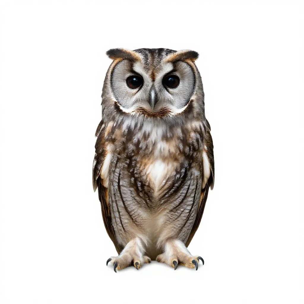 Hoot owl isolated on a white background
