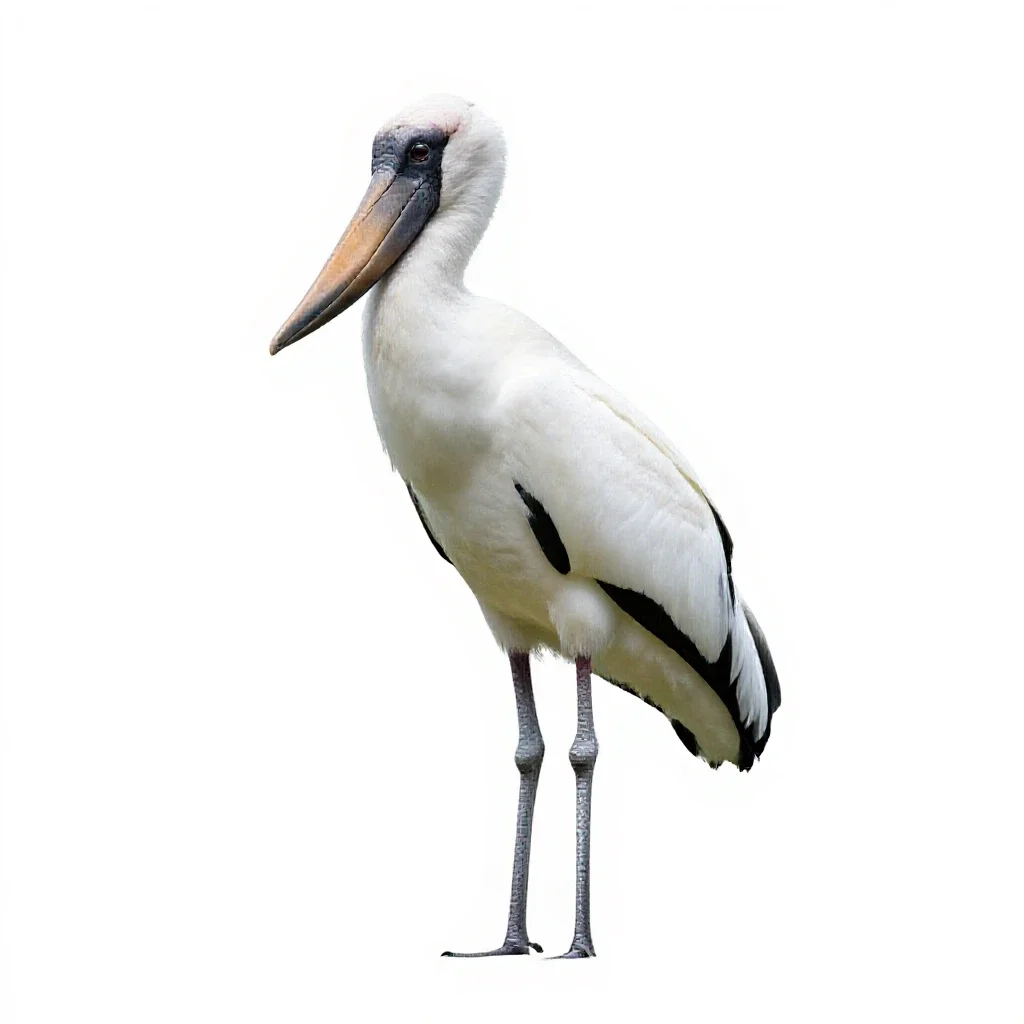 Jabiru isolated on a white background