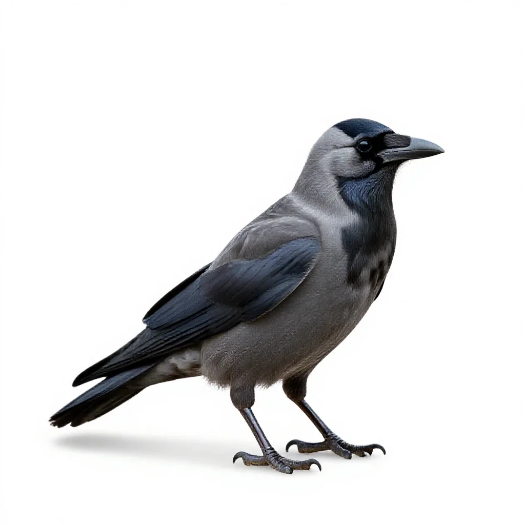 Jackdaw isolated on a white background