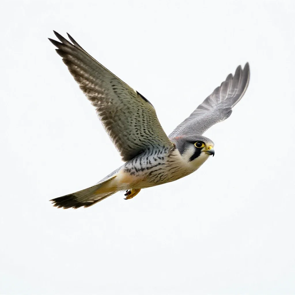 Kestrel isolated on a white background