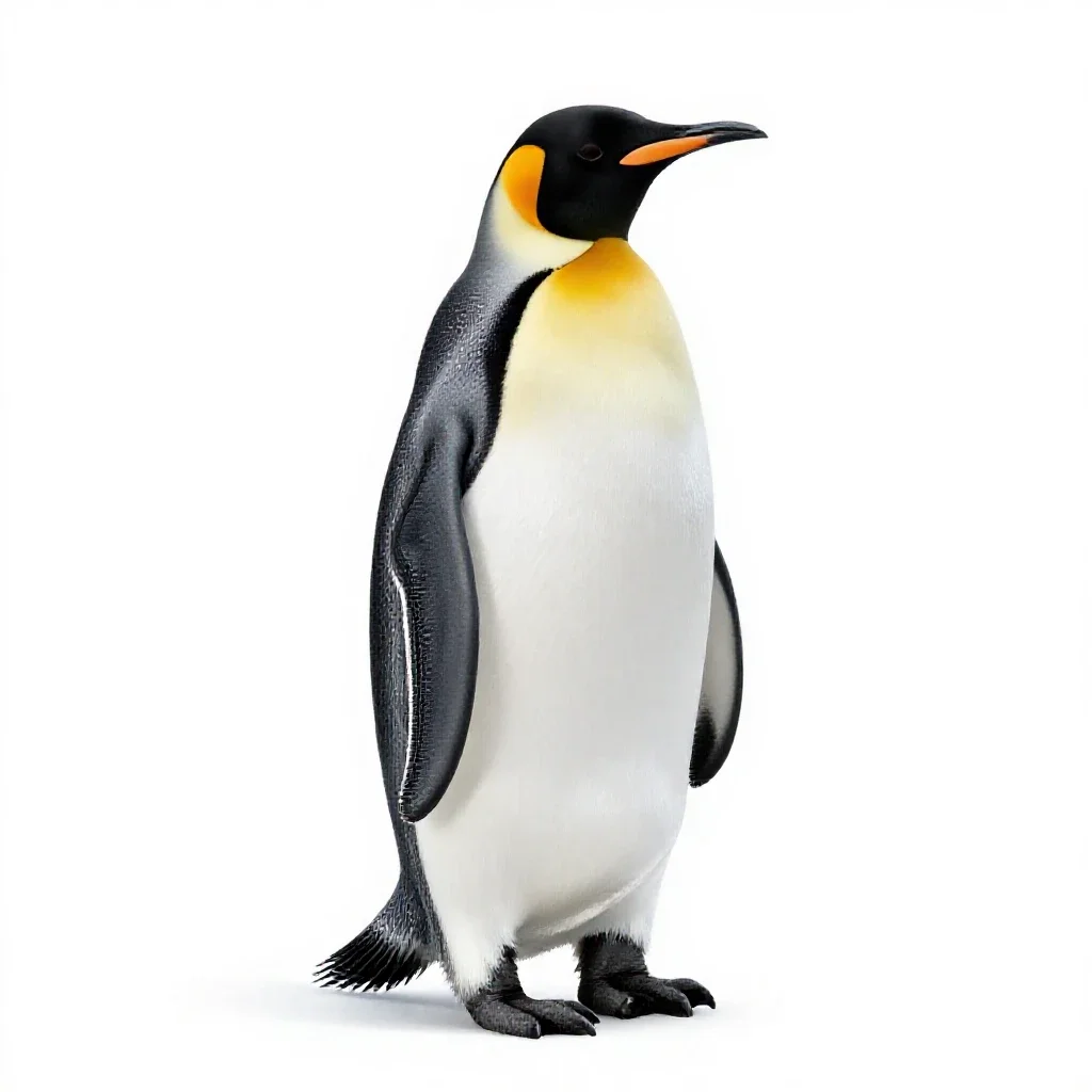King penguin isolated on a white background