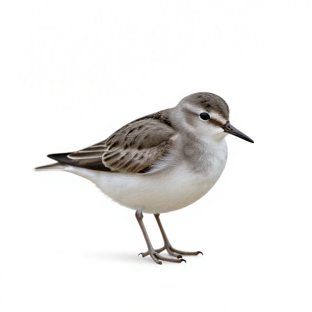 Least sandpiper isolated on a white background