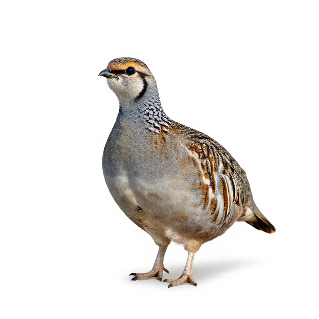 Lesser prairie chicken isolated on a white background