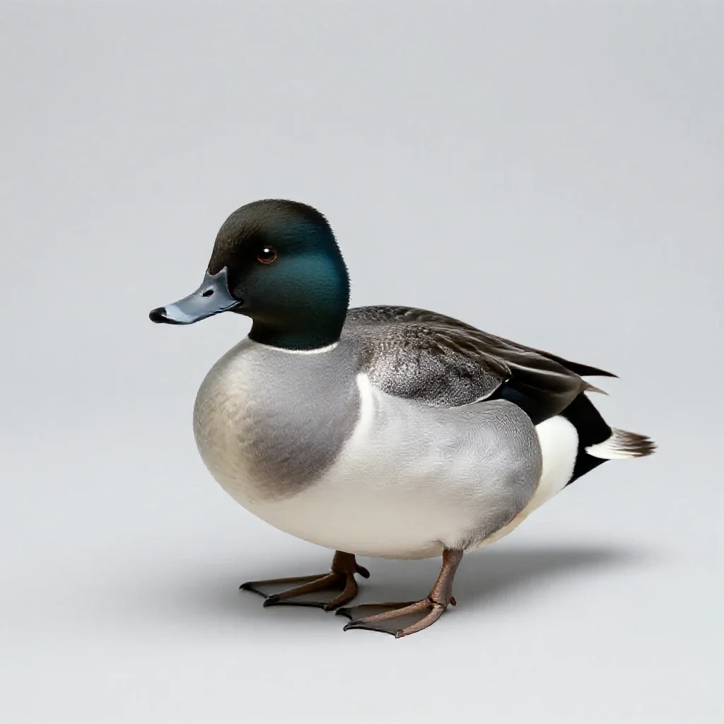 Lesser scaup isolated on a white background