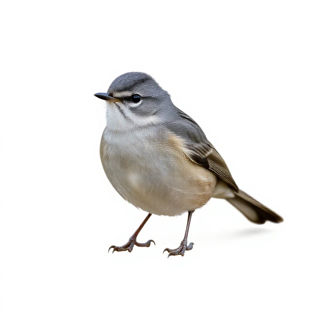 Lesser whitethroat isolated on a white background