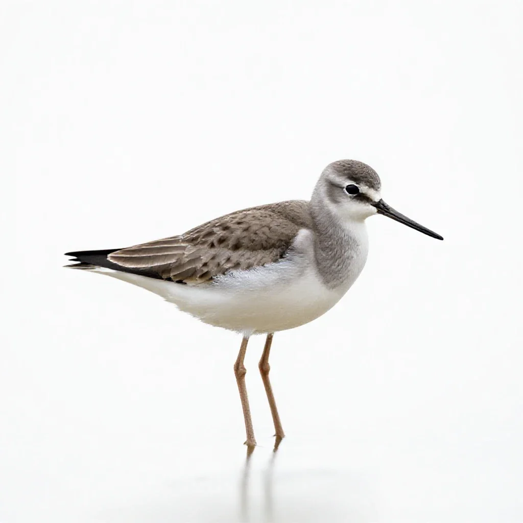 Lesser yellowlegs isolated on a white background