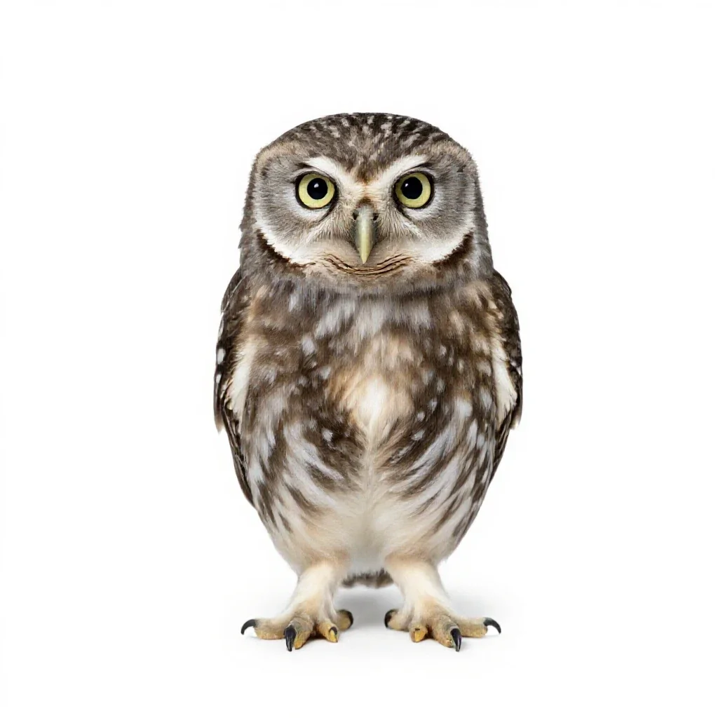 Little owl isolated on a white background