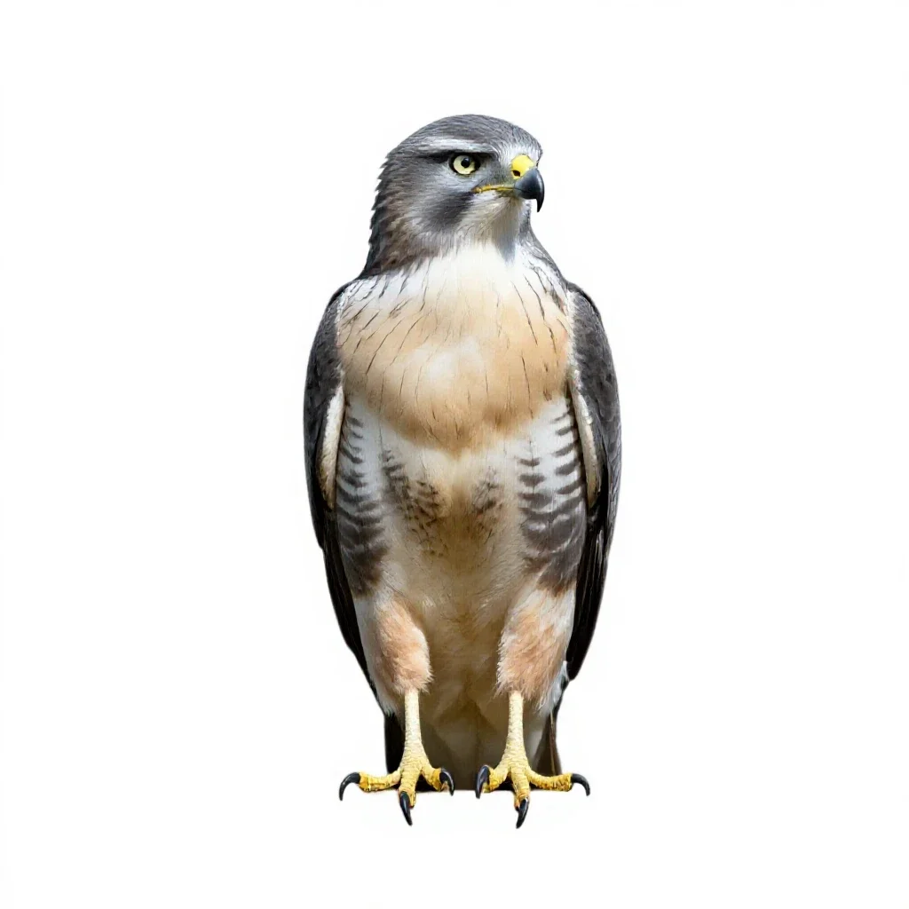 Marsh hawk isolated on a white background