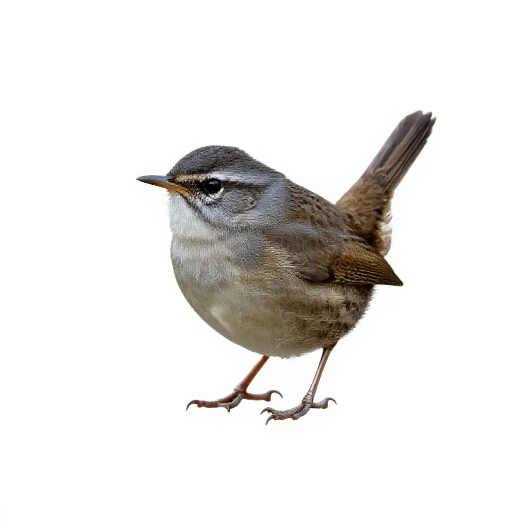 Marsh wren isolated on a white background