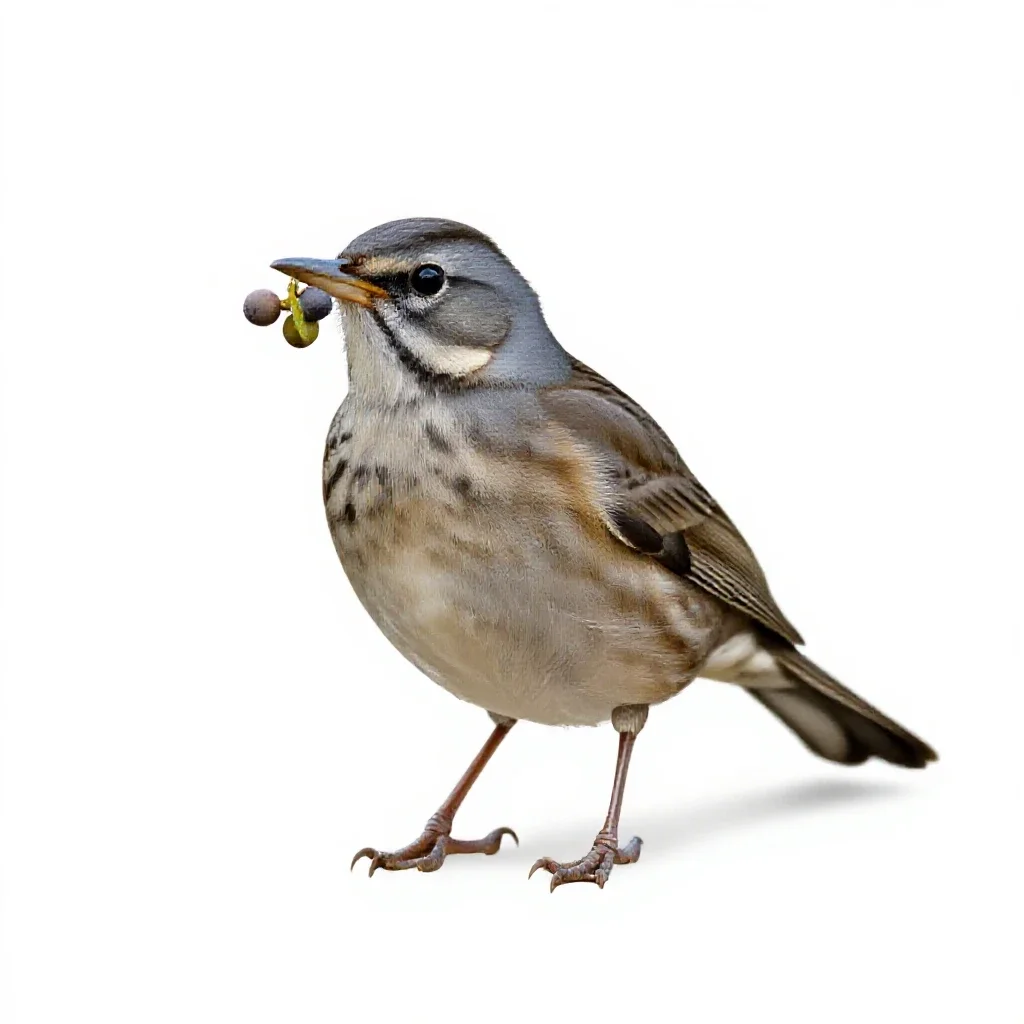 Missel thrush isolated on a white background