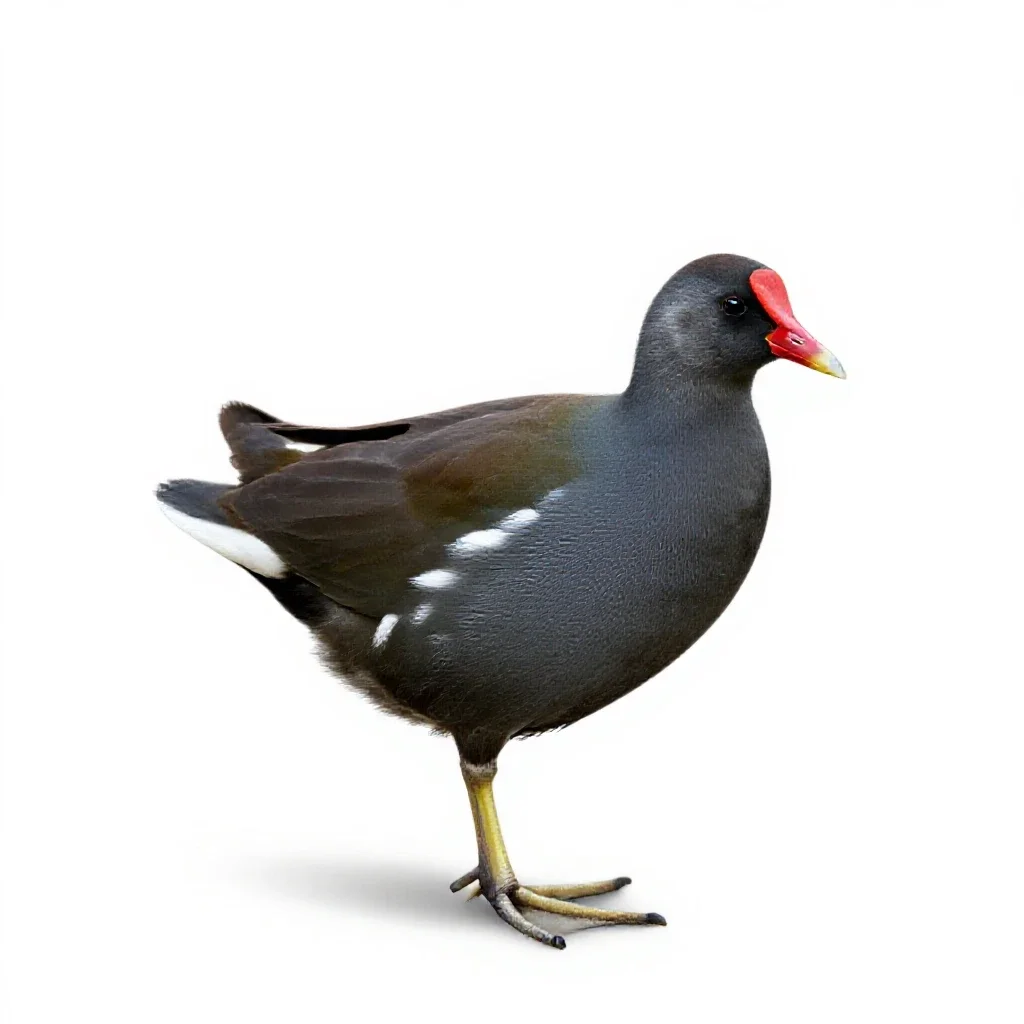 Moorhen isolated on a white background