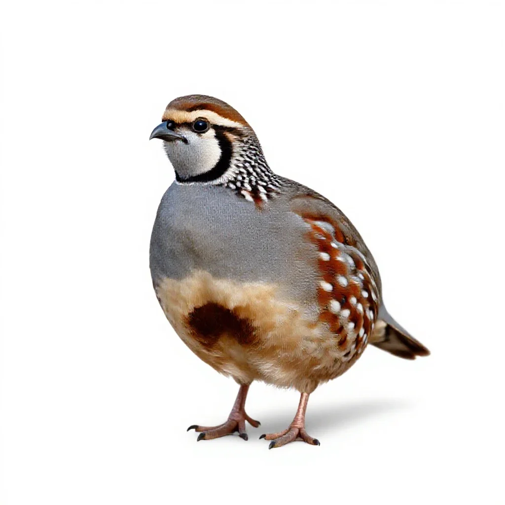Mountain quail isolated on a white background