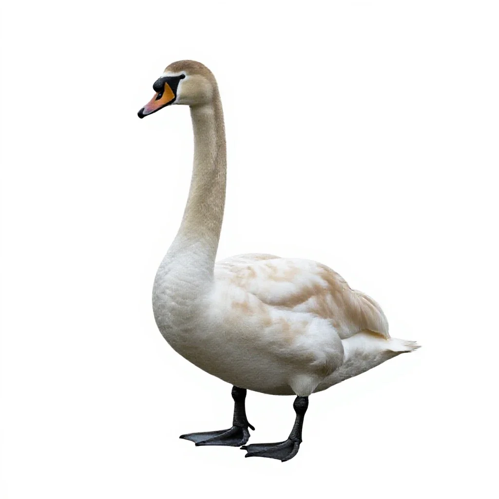 Mute swan isolated on a white background