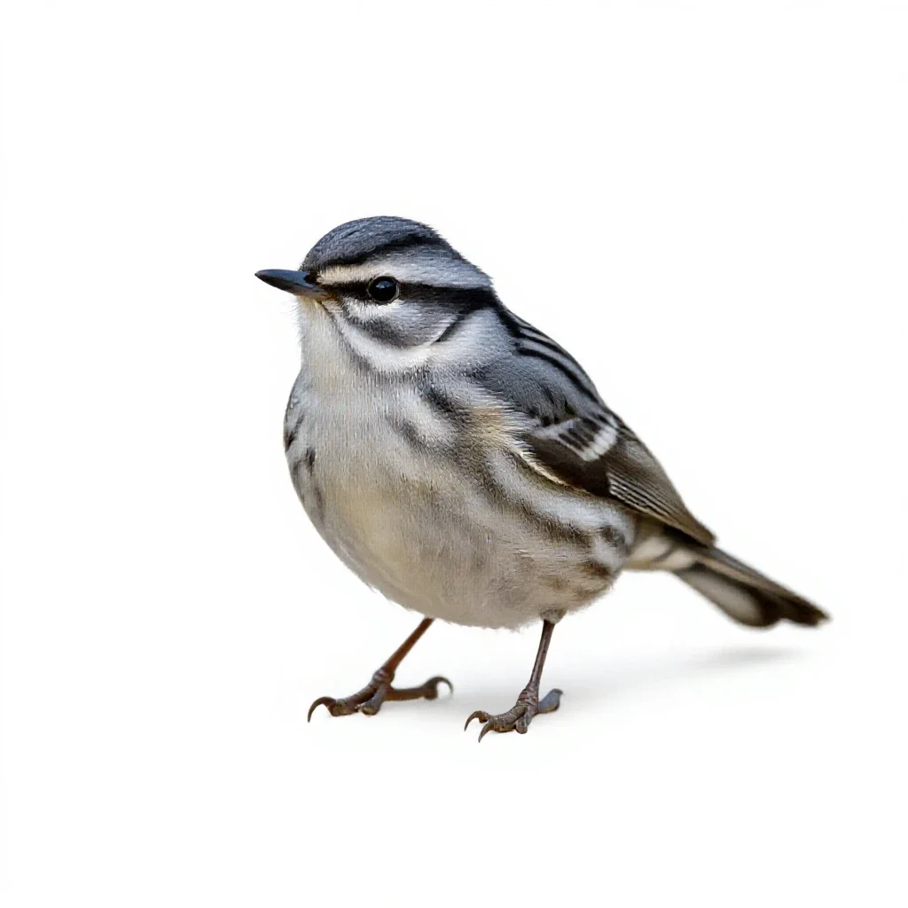 Myrtle warbler isolated on a white background