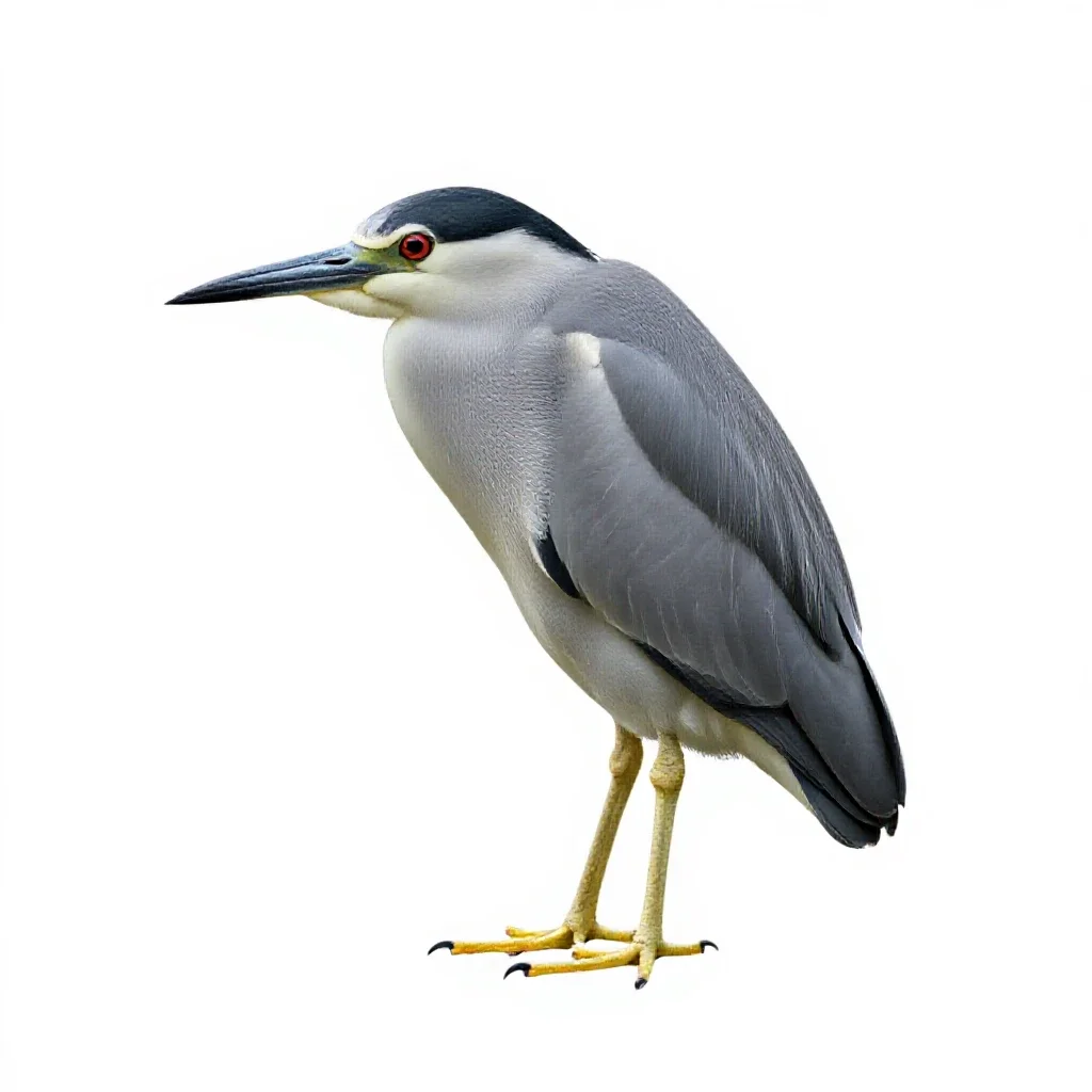 Night heron isolated on a white background